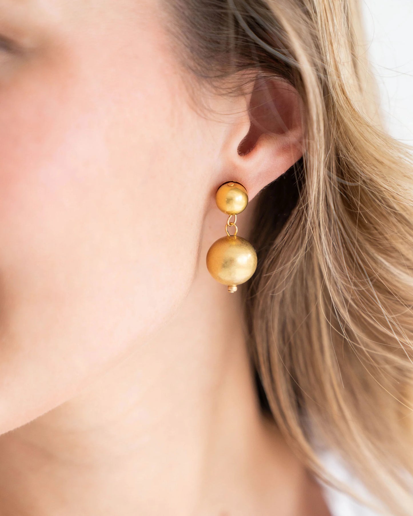 Gold Plated Ball Earring