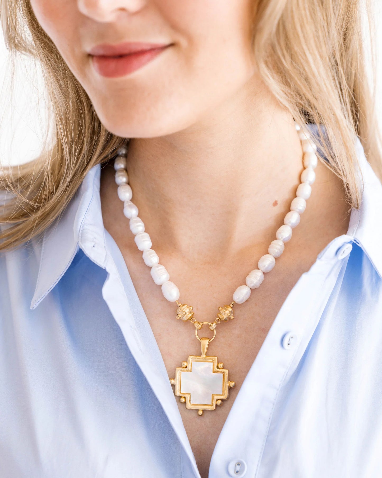 Cross Pearl Necklace