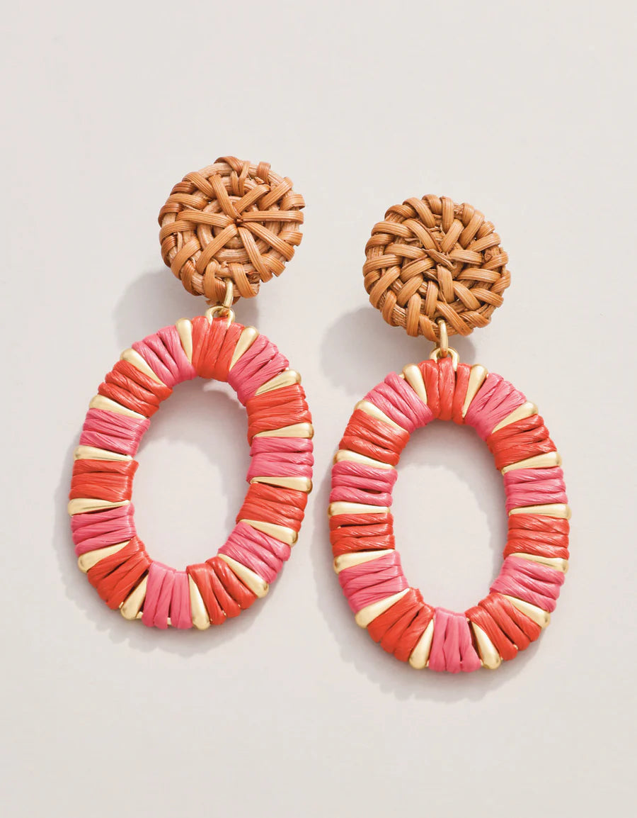 Straw Oval Earrings