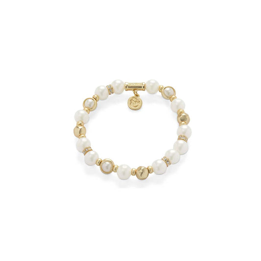 Gold Pearl Stretch Bracelet
