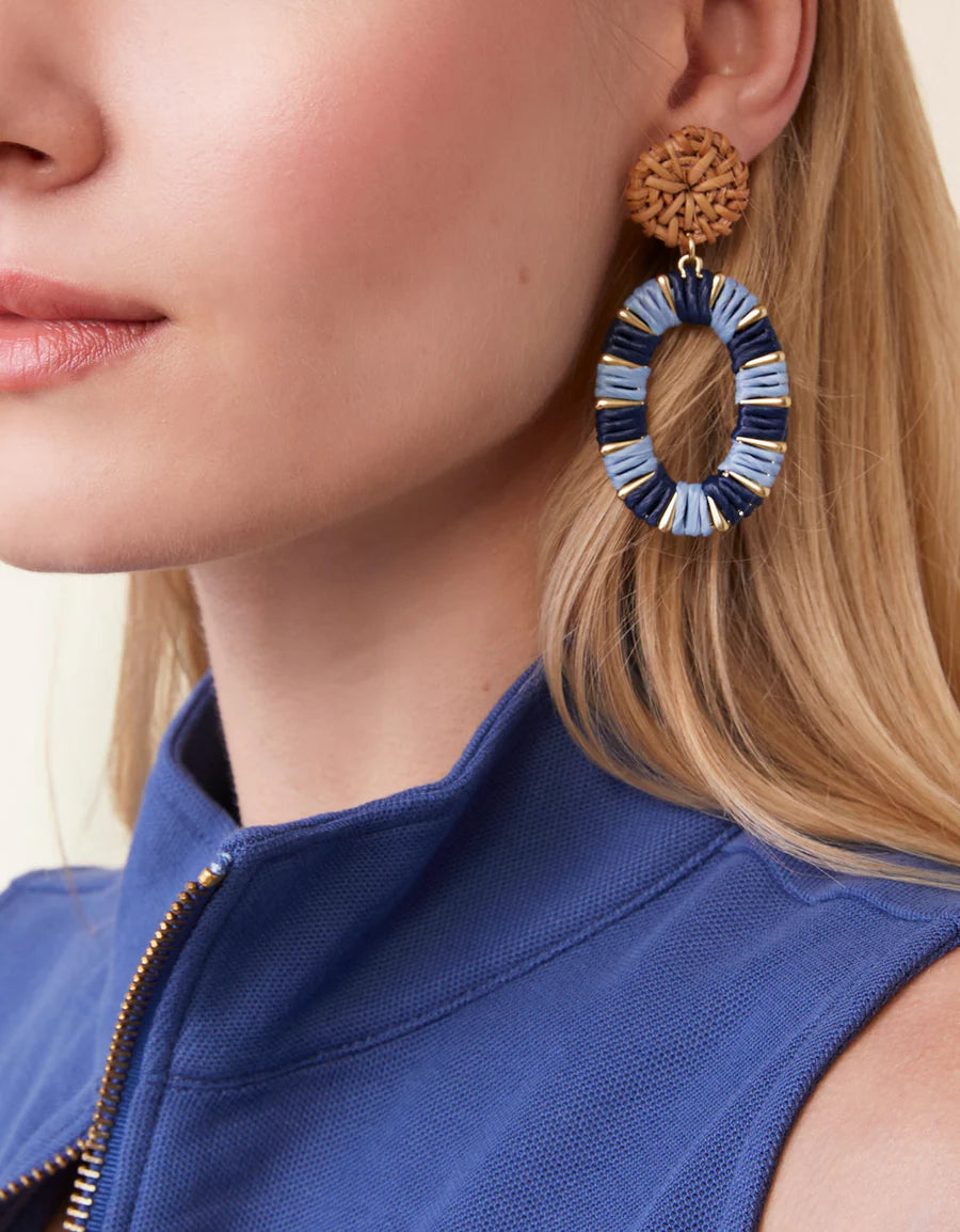 Straw Oval Earrings