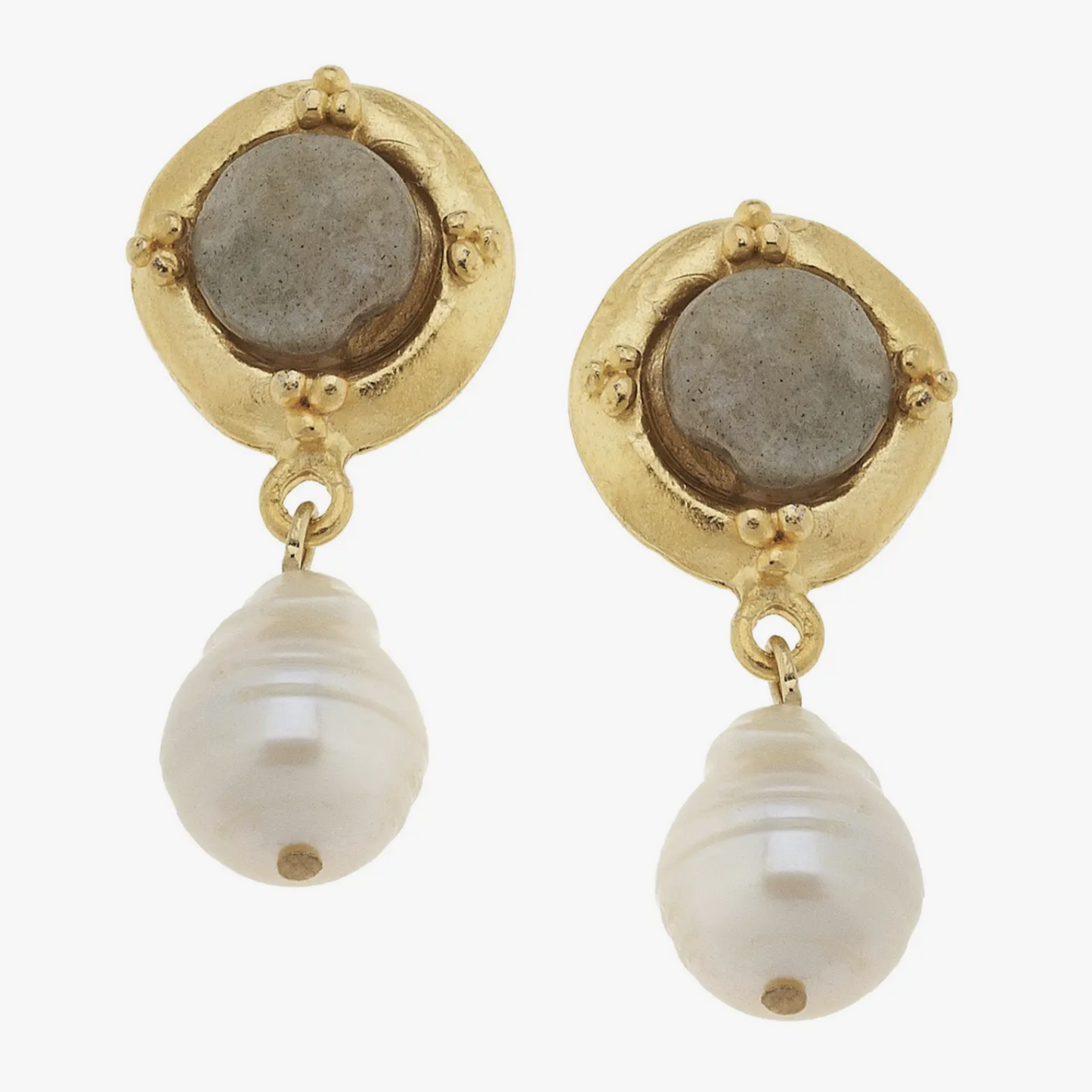 Labradorite Pearl Earring