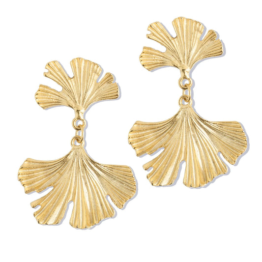 Double Ginkgo Earring