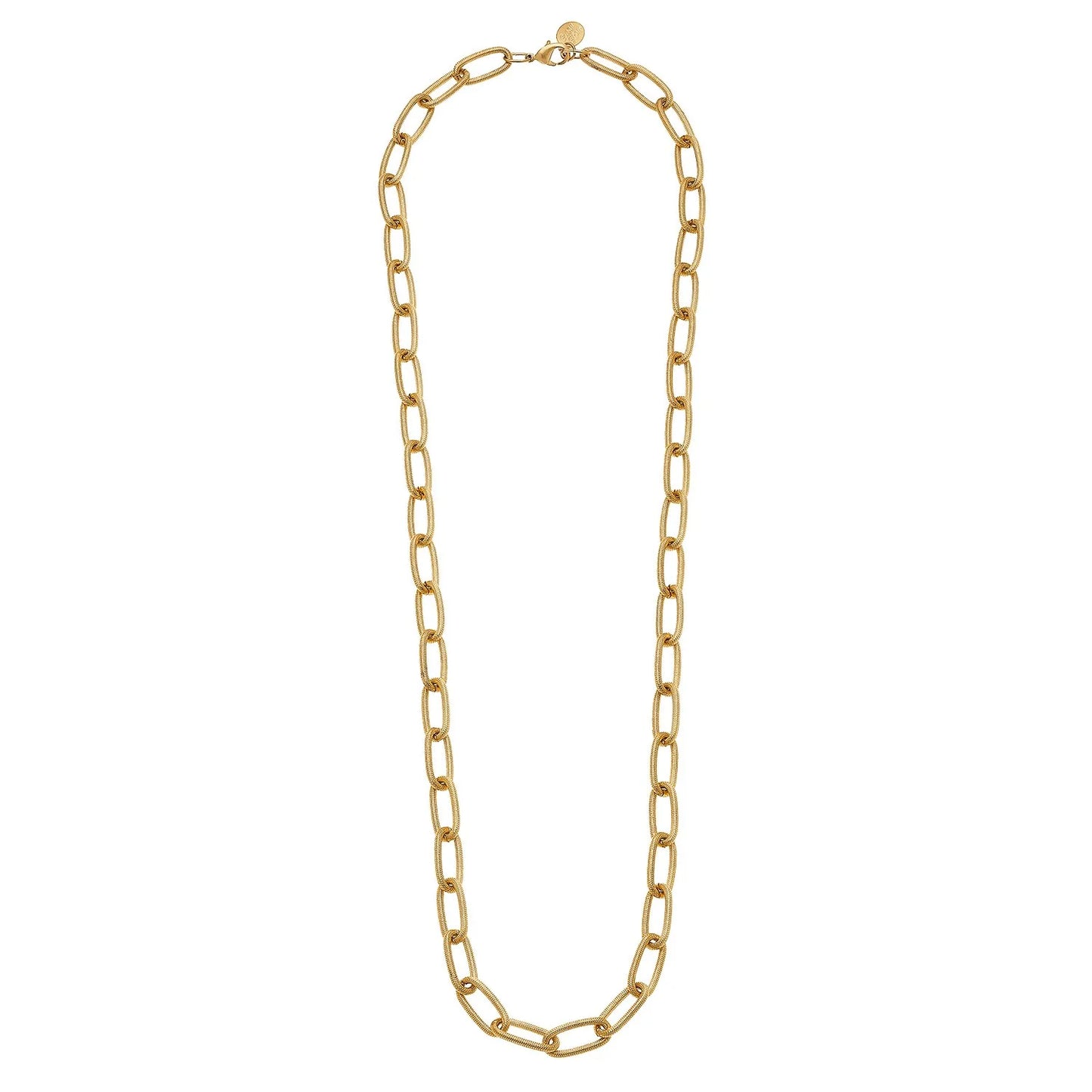 Gold Oblong Chain Necklace