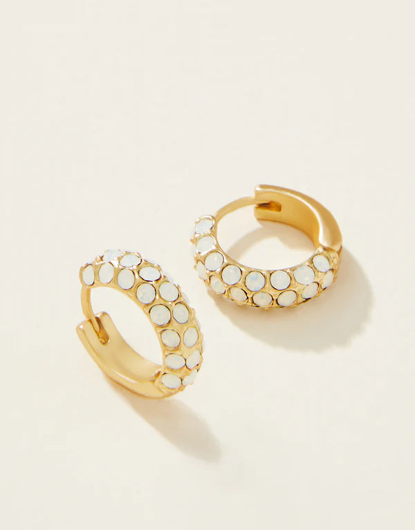 Cristal Pave Hoop Earrings