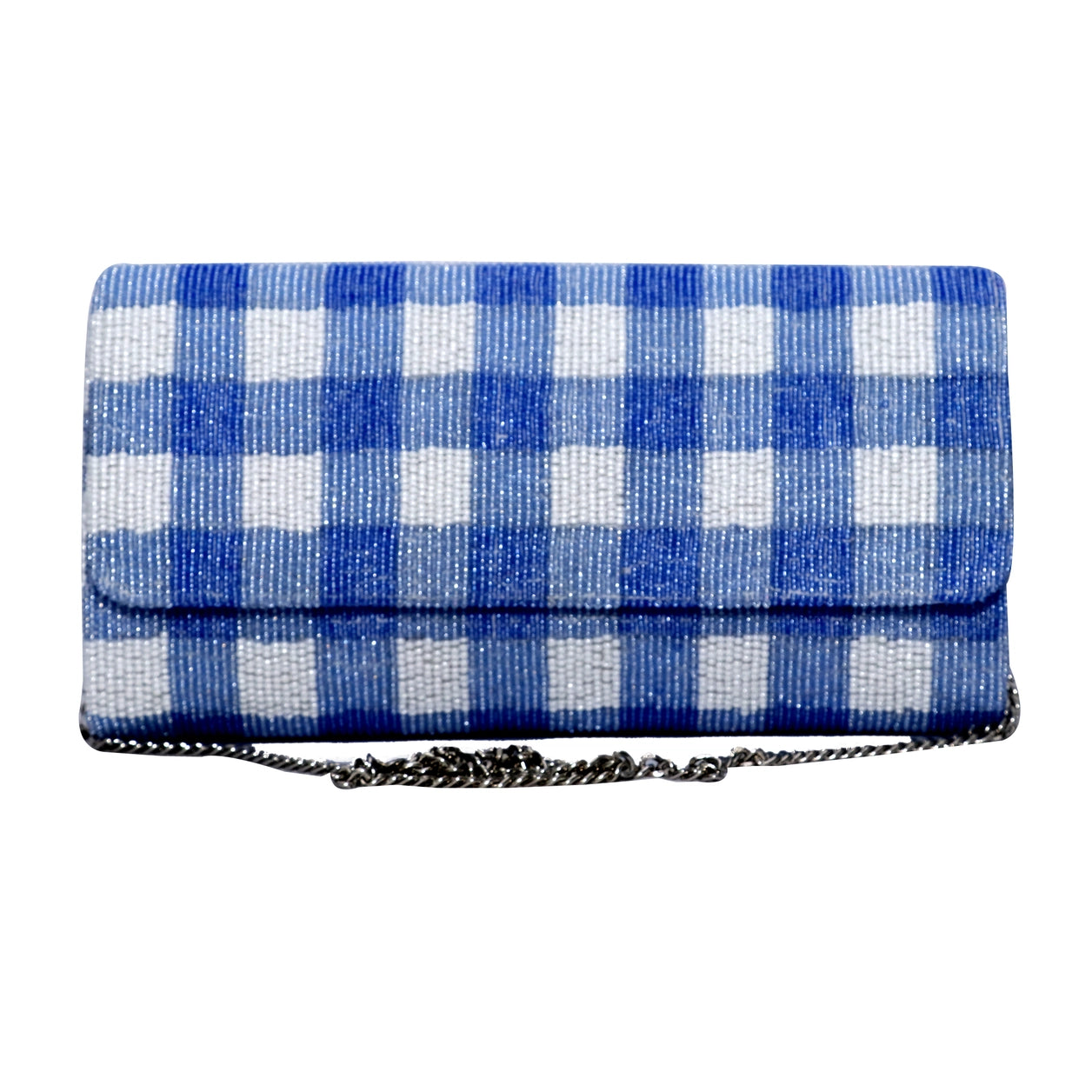 Blue Check Clutch