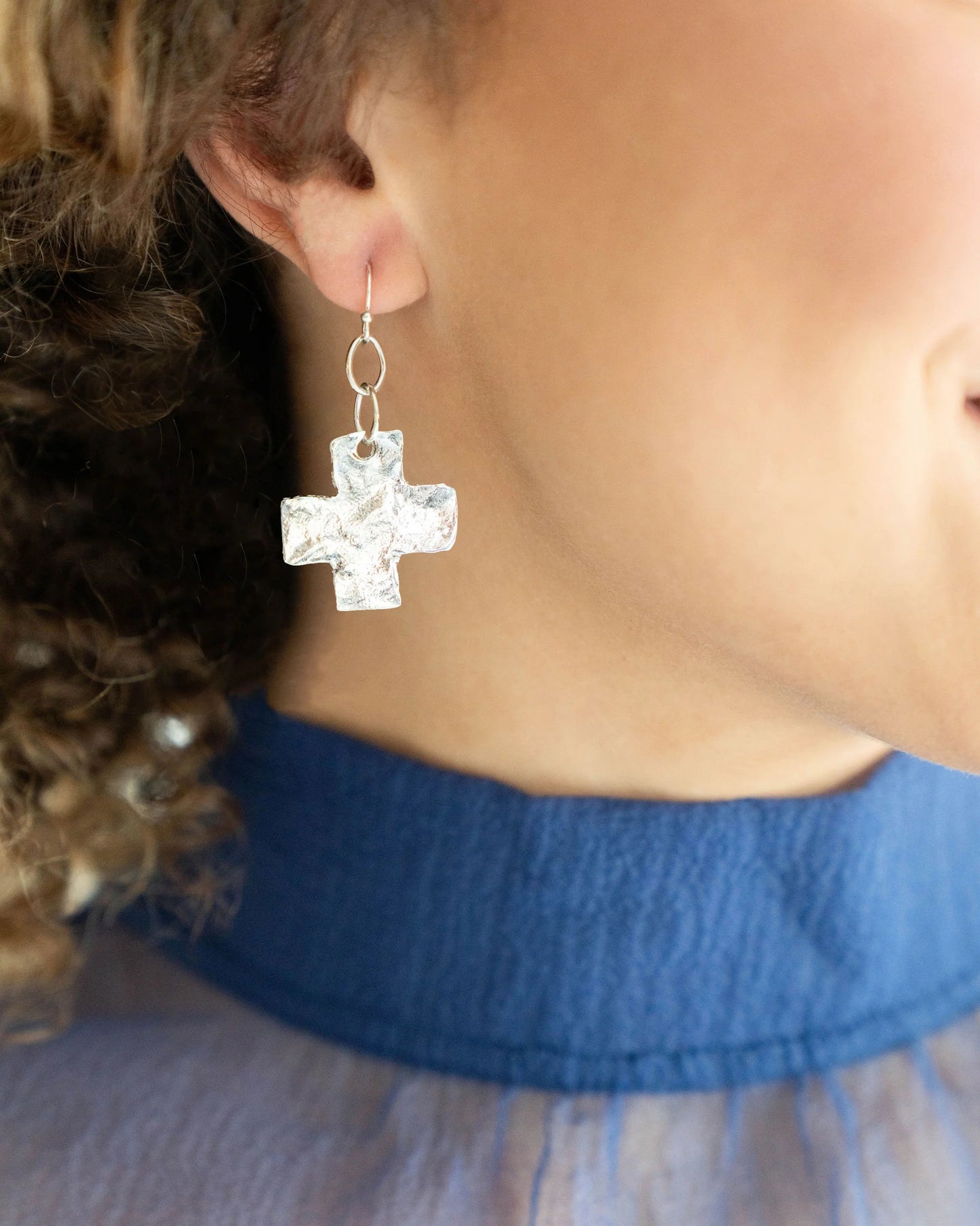 Silver Cross Earrings