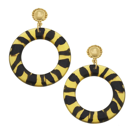 Cab Tortoise Ring Earrings